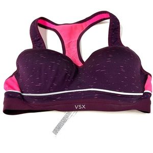 VSX Victorias Secret 34B Sports Bra Incredible Pink Purple Underwire #2087